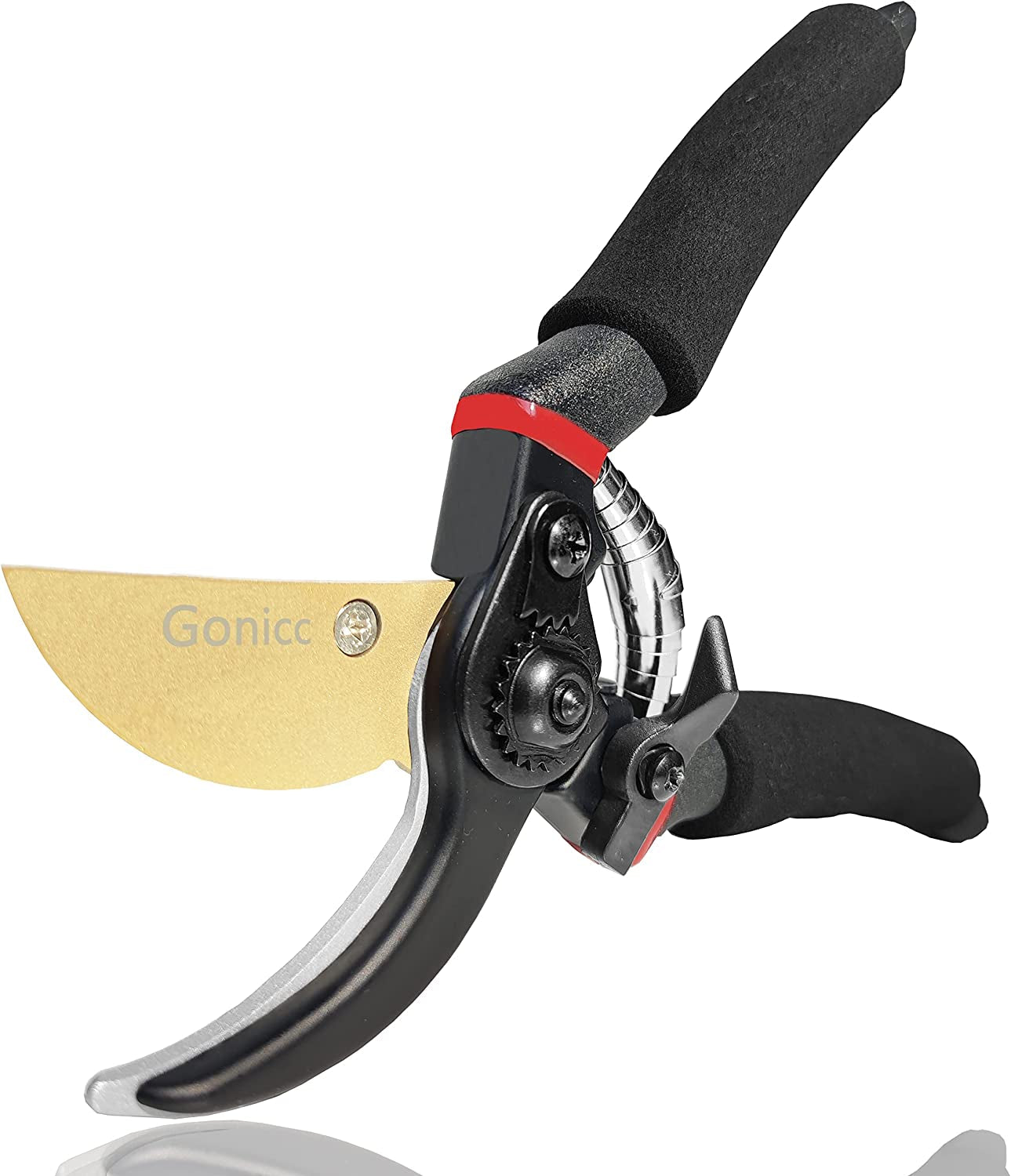 8" Professional Secateurs Premium Titanium Bypass Pruning Shears (GPPS-1003), Hand Pruners, Garden Clip, Hedge Shears(Gold)