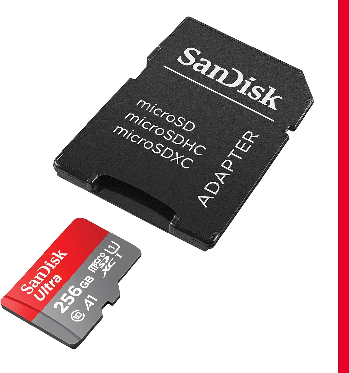 256GB Ultra Microsdxc Card + SD Adapter up to 150 Mb/S with A1 App Performance UHS-I Class 10 U1