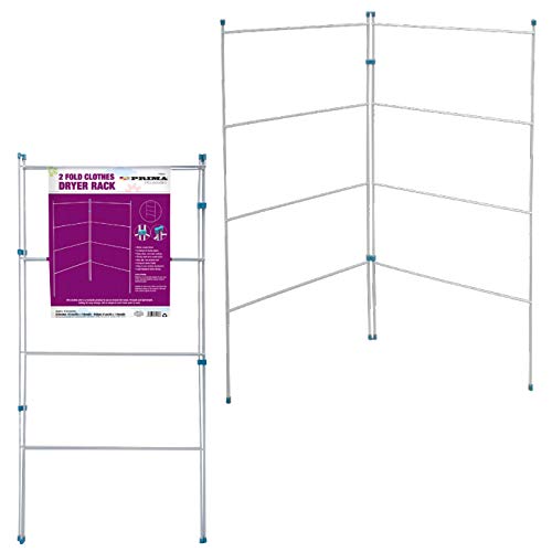 2 Fold Airer - Indoor Outdoor Clothes Drying Rack Gate Horse | For Laundry Rail Dryer White Coated Washing Line Towel Rack | 4 Metres Of Drying Space | Non Slip Grip - Lightweight & Extra Strong Airer