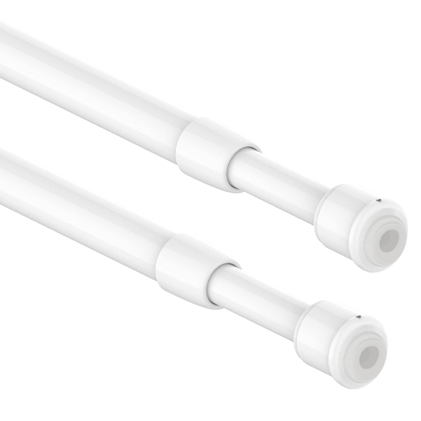 2Pcs Small Spring Tension Curtain Rod, Net Rod Extendable, Telescopic Curtain Rod for Net Curtain, Window, Kitchen (70-120CM/27.56-47.2Inch,White, Diameter: 10mm/7.8mm) White 70-120CM/27.56-47.2Inch(2PCS)