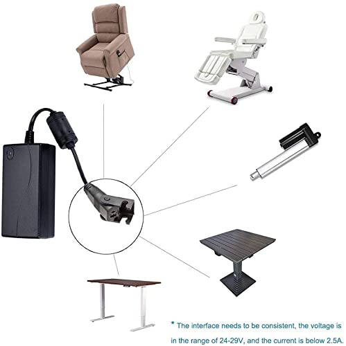 29V 2A Power Recliner Power Supply(Universal Version), Recliner Transformer, Lift Chair or Power Recliner Switching AC/DC Power Adapter for Limoss OKIN with Annular Cord (UK Power Cord Included)