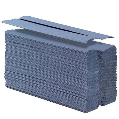 2Work 1-Ply C-Fold Hand Towels Blue (Pack of 2880) KF03800