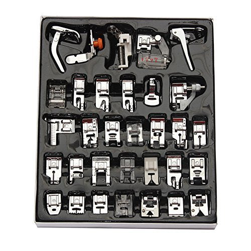 32Pcs Sewing Machine Presser Foot Set for Janome Brother Singer Domestic Part (32pcs)