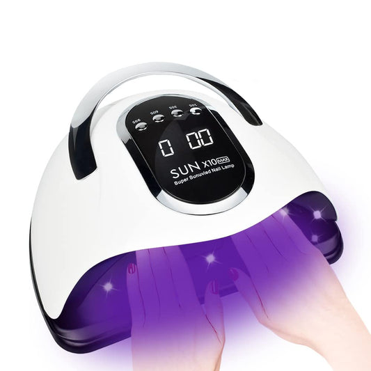 280W UV LED Nail Lamp, Fast Nail Curing Lamps for Home & Salon, 66 Beads Dryer for Gel Polish with Automatic Sensor/4 Timer Setting, Handle Professional Art Tools