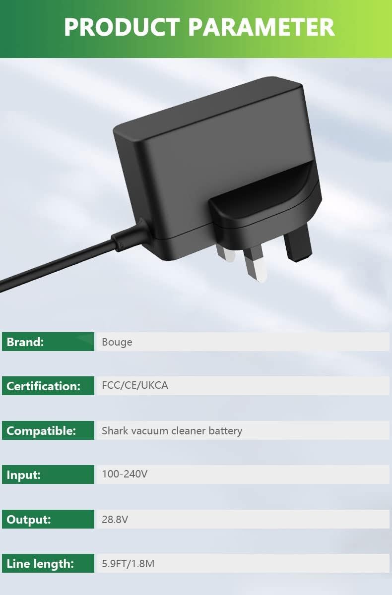 28.8V Battery Charger Replacement Charger Compatible with Shark Vacuum Cleaners 25.2v Battery Cordless F30 IR200 X40 IZ251 IF200UKT IZ201UKT IZ202UKT Power Supply Adapter 5.9FT Charging Cable