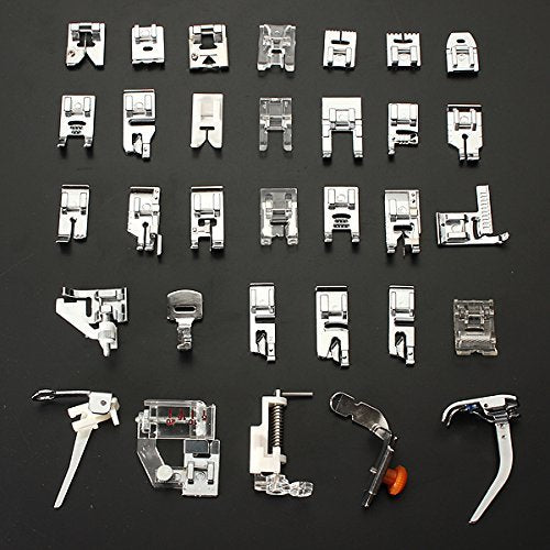 32Pcs Sewing Machine Presser Foot Set for Janome Brother Singer Domestic Part (32pcs)