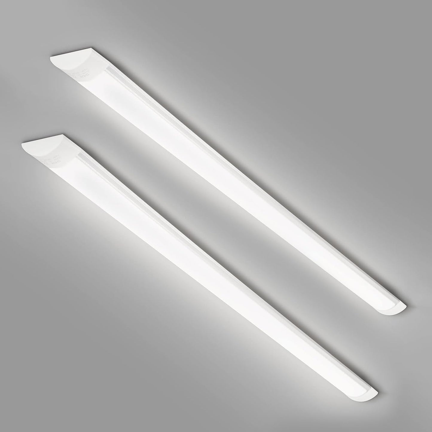 2 Pcs 4FT 115cm LED Batten Light,40W LED Tube Light Ceiling Surface Mounted Light Natural White 4000K 4000LM 130 °Beam Angle Ceiling Light for Shop,Office,Living Room,Garage，Warehouse, Kitchen