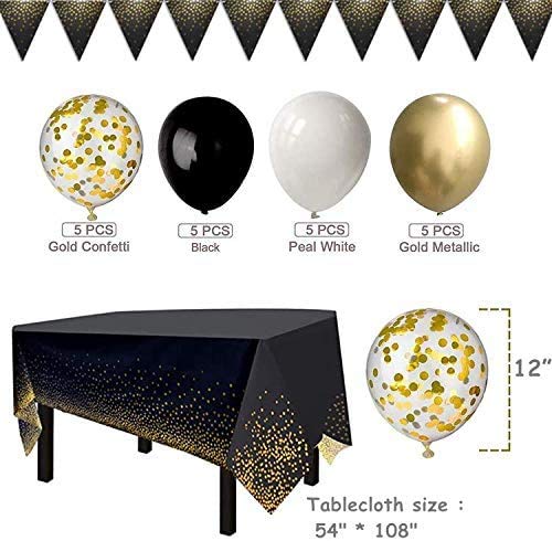 142 Pieces Black and Gold Party Supplies Set, Golden Dot Party Dinnerware, Include Black Paper Plates Napkins Cups, Gold Forks Knives for Graduation, Birthday, Cocktail Party Black /Gold