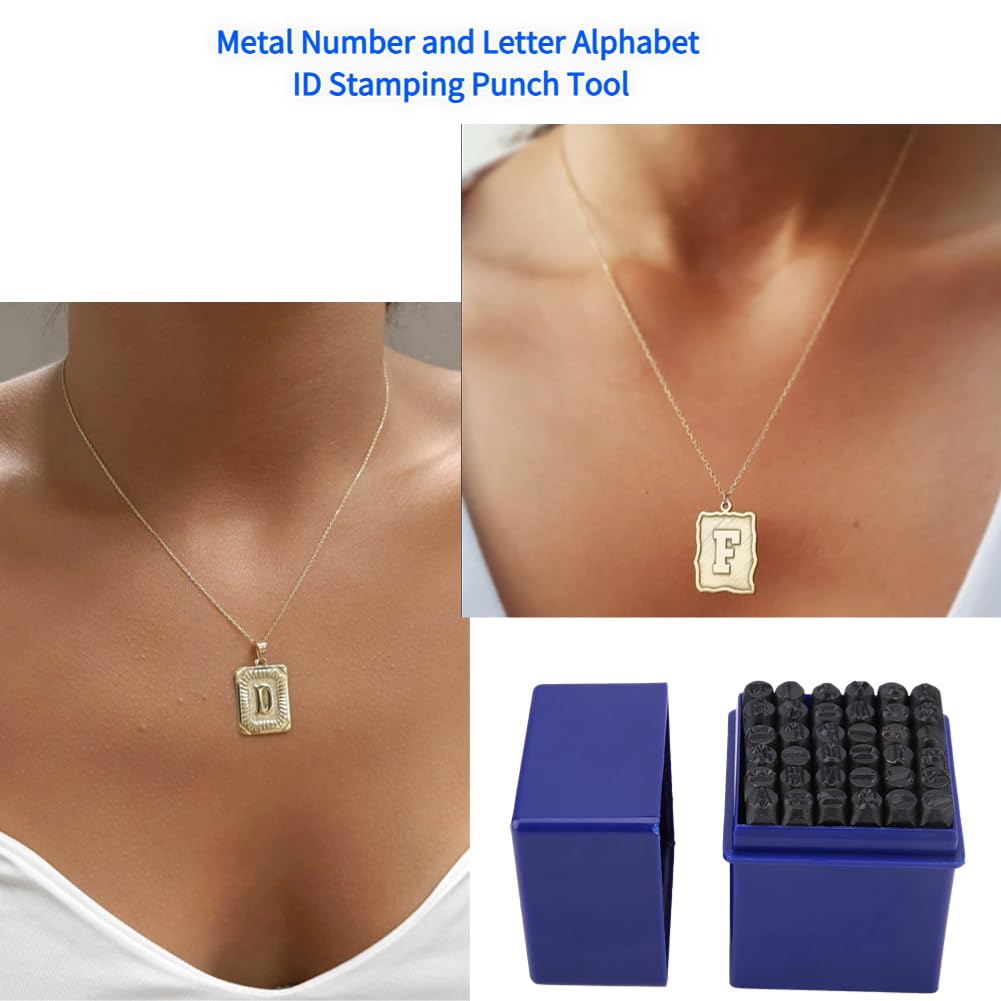 36pcs Letter and Number Metal Stamp Set 6mm Alphabet Stamps Steel Letter Punch for Imprinting Marking on Metal Wood Leather