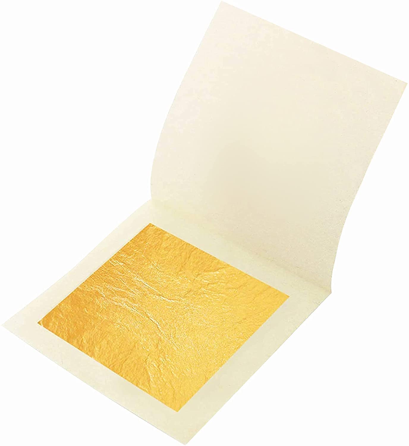 30 Edible Gold Leaf Sheets, 4.33 cm/1.7" x 4.33 cm/1.7", Gold Leaf Sheets for Cakes, Desserts, Chocolate, Art and Craft, Face Masks and Nail Art 30 Sheets