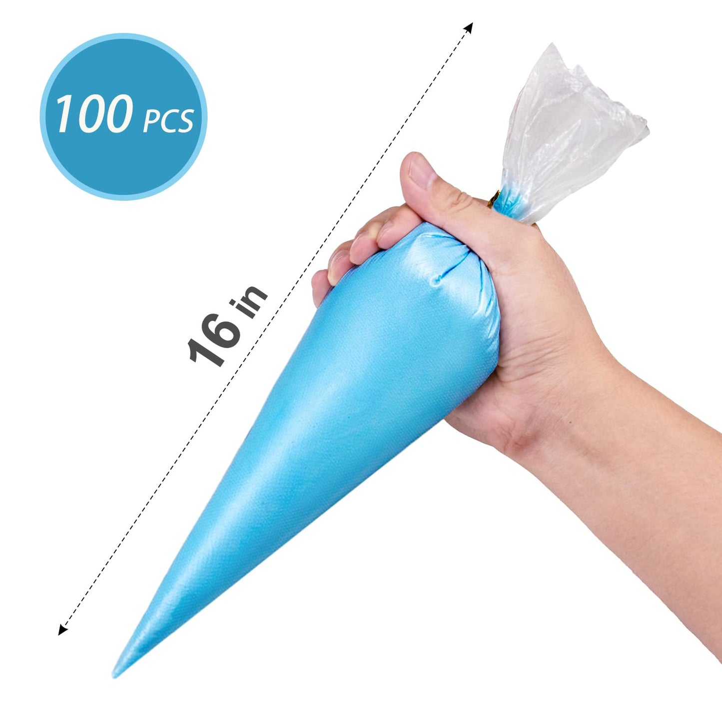 16 Inch Piping Bags Disposable, 100PCS Extra Thick Pastry Bags, Large Frosting Bags, Cake Decorating Bags, Decorating Bags Large Piping Bags, Decorating Bags 16 Inch