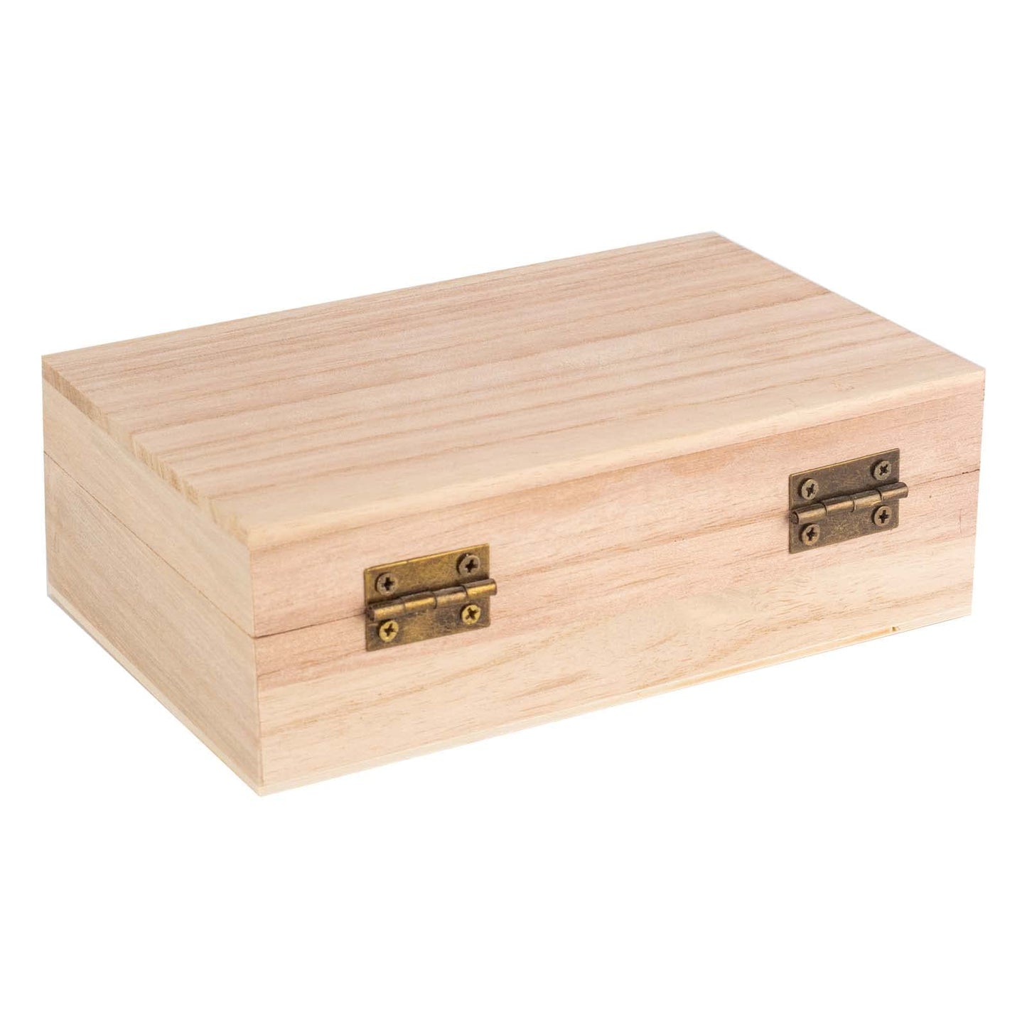 6 Pieces Unfinished Pine Wood Box with Hinged Lid Treasure Boxes with Locking Clasp Treasure Chest Decorate Wooden Boxes for DIY Crafting Gift Storage Box, 15 x 10 x 5 cm