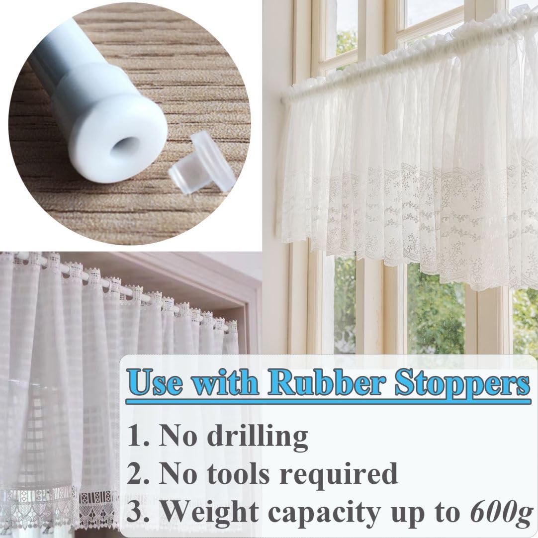 2Pcs Small Spring Tension Curtain Rod, Net Rod Extendable, Telescopic Curtain Rod for Net Curtain, Window, Kitchen (70-120CM/27.56-47.2Inch,White, Diameter: 10mm/7.8mm) White 70-120CM/27.56-47.2Inch(2PCS)