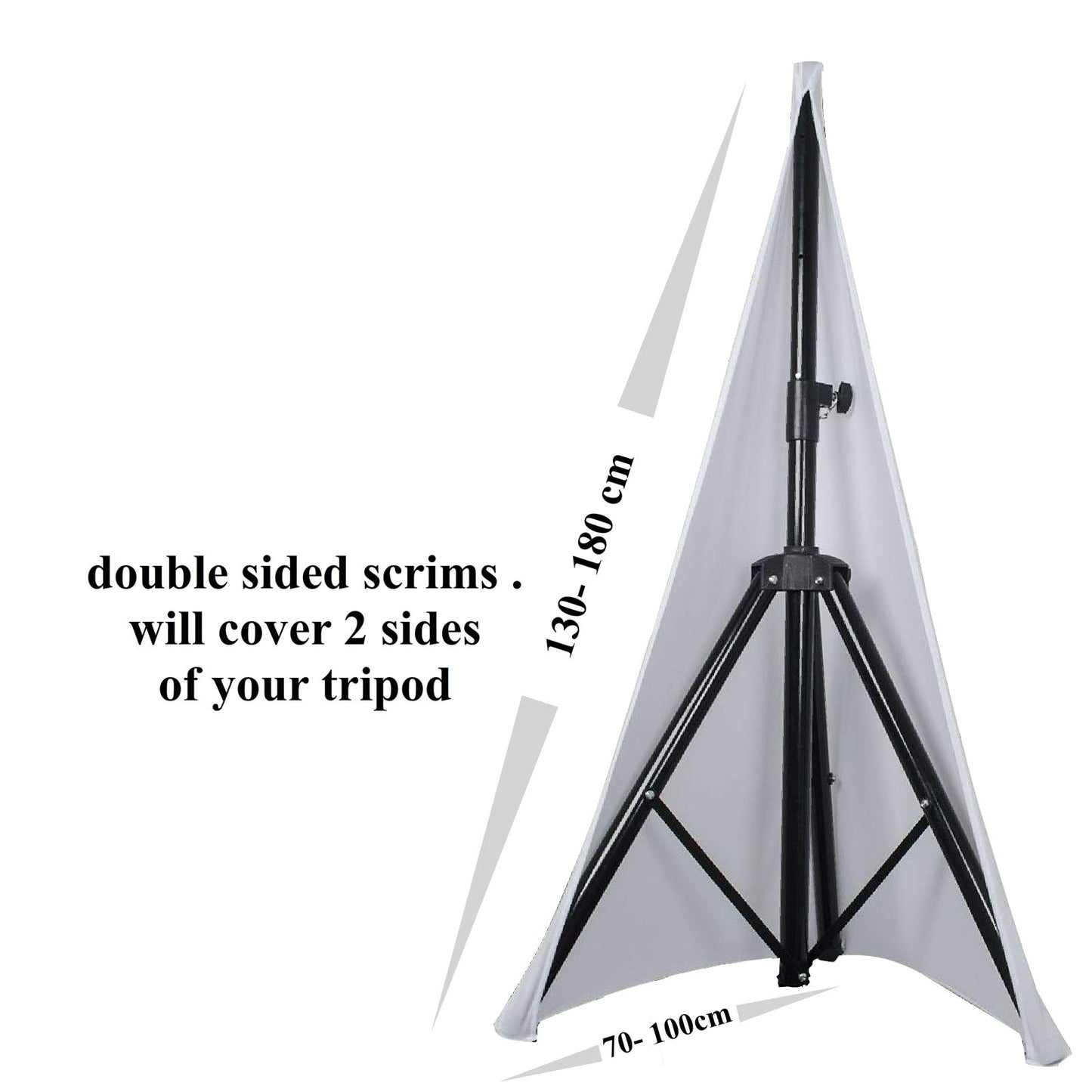 2x white double sided spandex stretch speaker stands scrims, tripod cover (white)