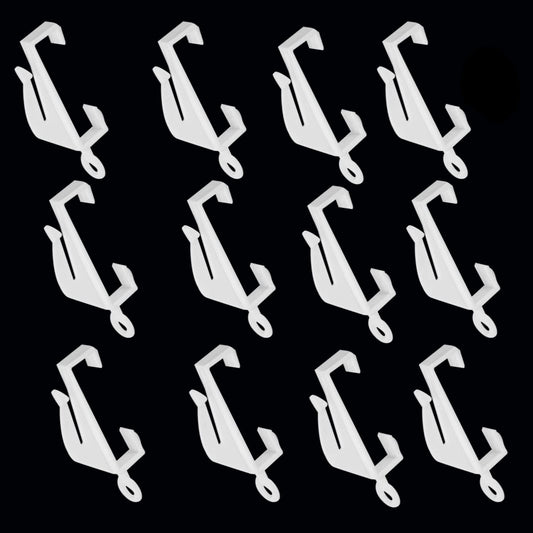 100 PCS Curtain Hooks, Curtain Rail Gliders Plastic White Curtain Gliders Curtain Track Hooks Curtain Hanging Hooks Curtain Rail Gliders Plastic Drapery Hooks for Door Window Track