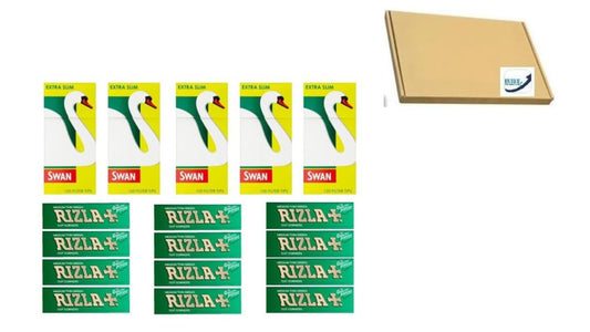 600 Rizla Green Rolling Paper With 600 Swan Extra Slim Filter Tips 600 RIZLA GREEN AND 600 EXTRA SLIM FILTER