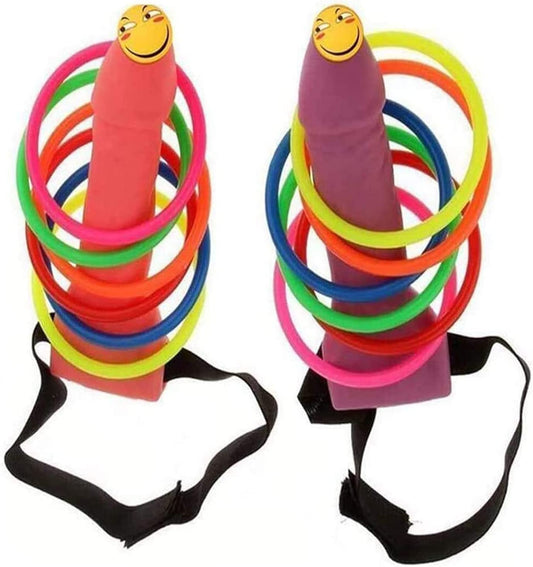 2Pcs Bachelorette Party Favor Night Party Ring Toss Game Party Games Hen Girls Night Novelty Props Adult Simulation Shaped Toss Game