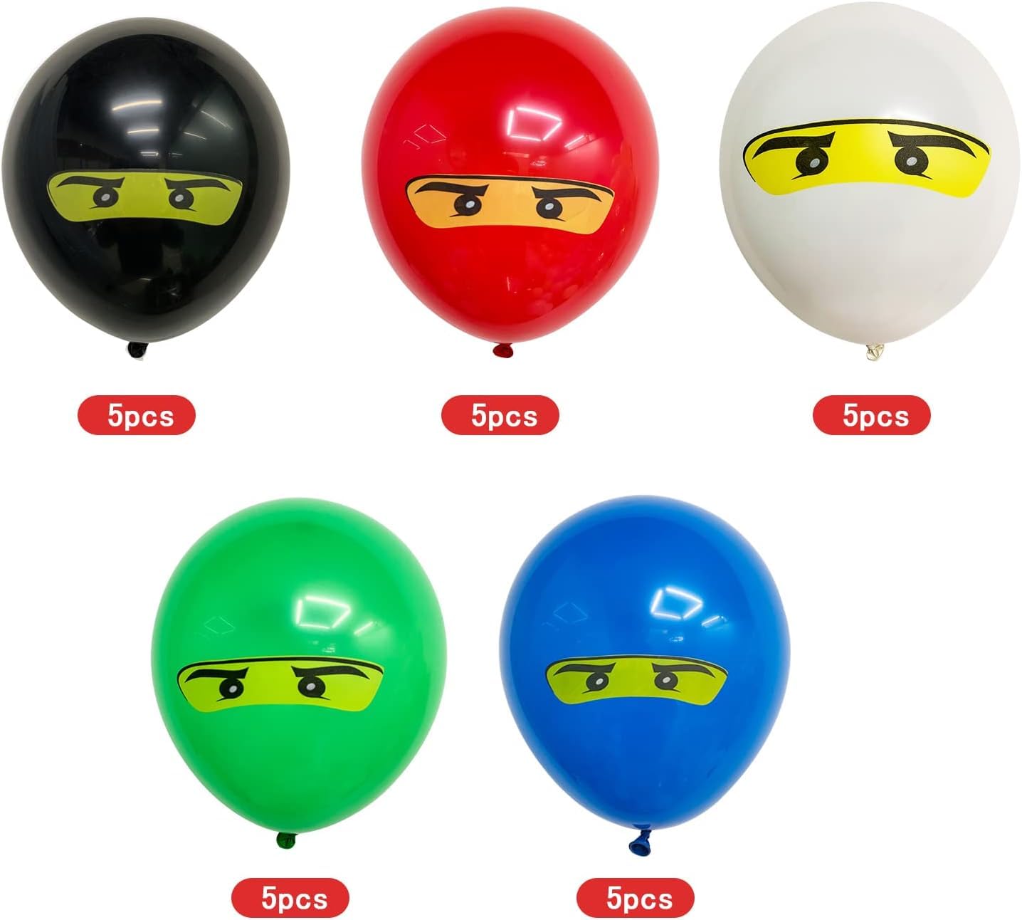 30 Pcs Ninjago Balloons, 12 inch Latex Balloons Pack, Suitable for Ninjago Themed Decorations for Children's Birthday Parties, Multicoloured Balloons for Kids Birthday Party Decorations