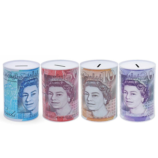 2 x Tin MONEY BOX ® - One Supplied by MONEY BOX, PIGGY BAK, SAVINGS,CHRISTMAS FUND, STERLING MONEY TIN, 15 x 10 x 10 cm - PACK OF 2