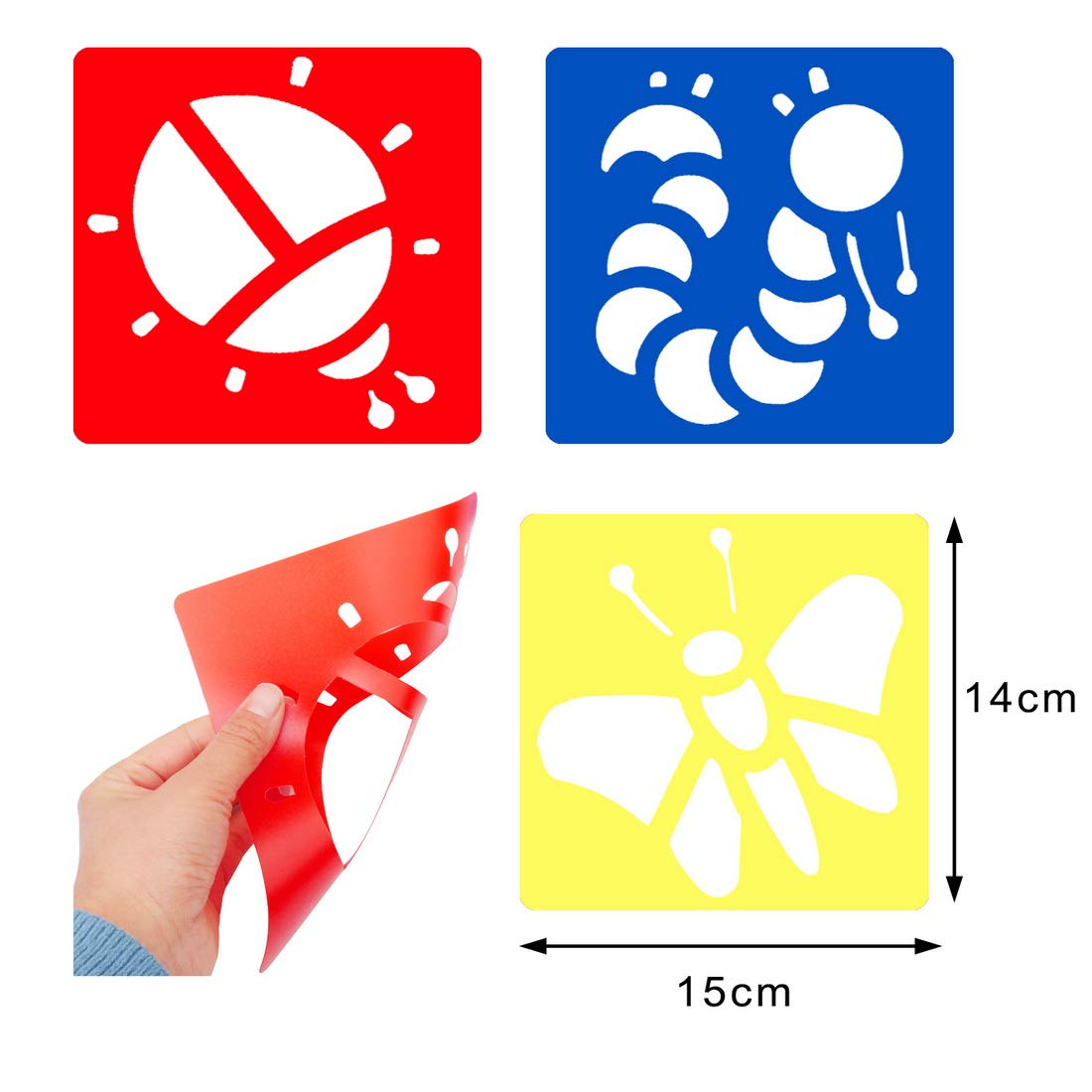 24 Pcs Drawing Stencils for Kids Gift, 6 Inch Reusable Animal Stencil Set Plastic Template Children Painting Stencils for Learning Arts and Crafts (5.5 x 6 Inch)