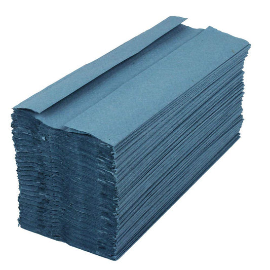 2Work 1-Ply C-Fold Hand Towels Blue (Pack of 2880) KF03800