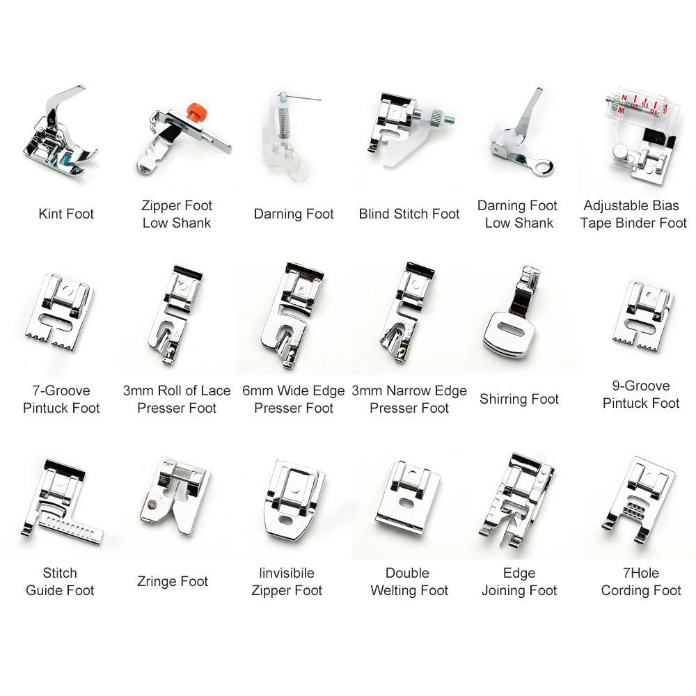 32Pcs Sewing Machine Presser Foot Set for Janome Brother Singer Domestic Part (32pcs)