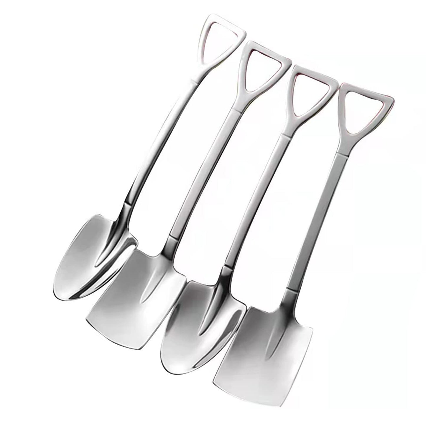 4 Pcs Stainless Steel Shovel Shape Spoon Pointed Spoon Coffee Tea Sugar Stirring Spoon Cake Dessert Spoon for Party