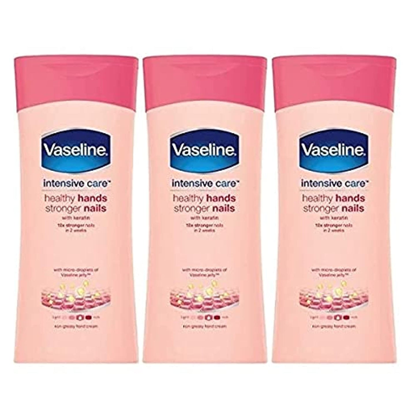 3 x Vaseline Intensive Care Hand Cream - Hand & Nail - 200 ml 200 ml (Pack of 3)