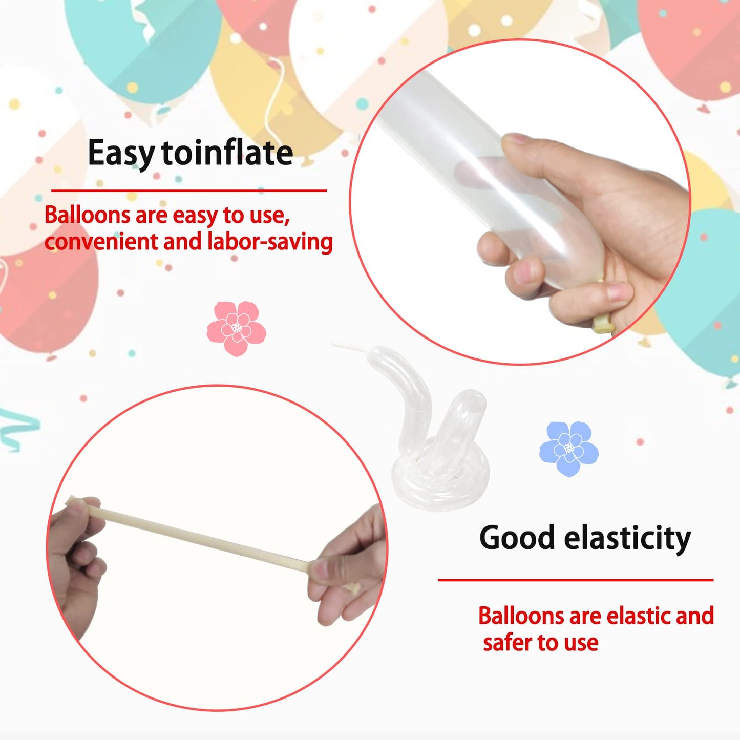 260q Long Balloons Clear Modelling Balloons, 100pcs Twisting Animal Balloons Long Magic Latex Balloons for Balloon arch Birthday Wedding Christmas Party Balloons Decoration - (Clear Balloons)