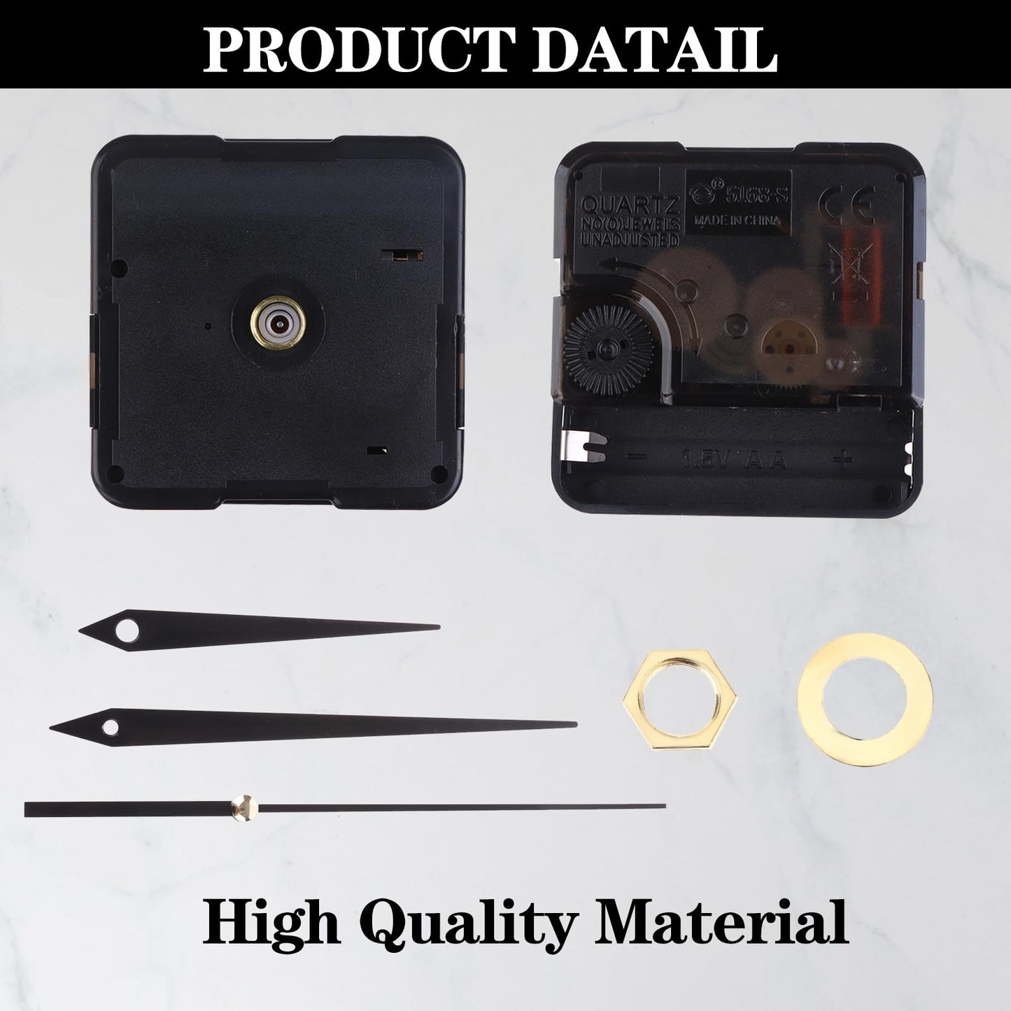 30Sets Quartz Clock Movement Silent Quartz Clock Mechanism Kit Hands and Motor Mechanism Quartz Clock Motor Wall Clock Movement Kit for Repair Replacement DIY Wall Clock Garden Clocks Cross, Black