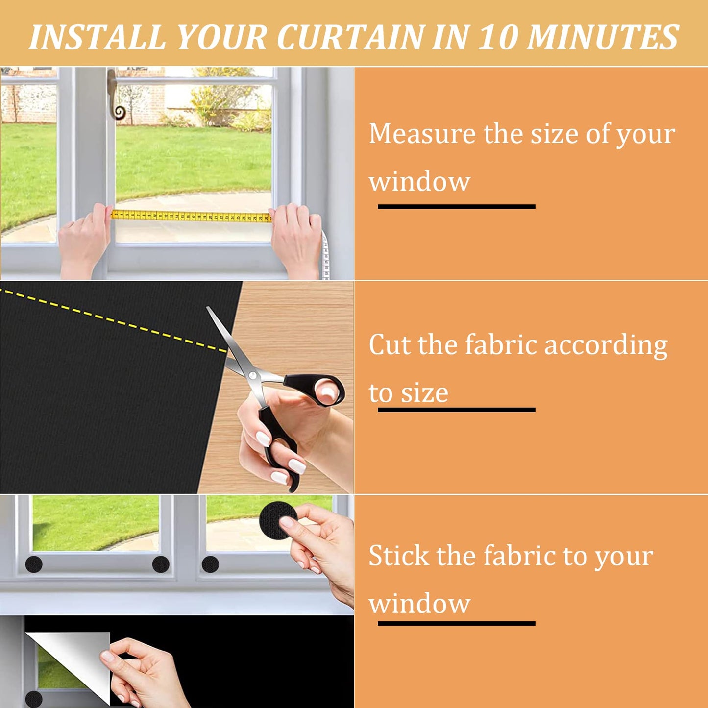 200x145cm Portable Blackout Blind, Blinds Window Easy to Stick No Drill Blinds Blackout Curtains with Self Adhesive Fasteners Ruler Scissor for Travel and Bedroom