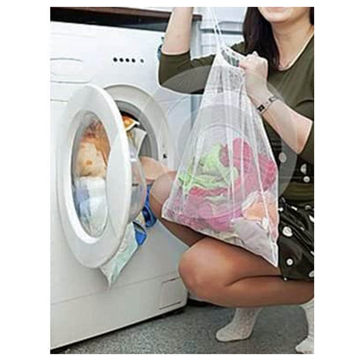 3 Laundry Wash Bags Reusable, Fine Mesh, Washing Machine Bags, Net Bags, for Lingerie, Bra, Delicate, Hosiery (Pack of 3-30 * 40)