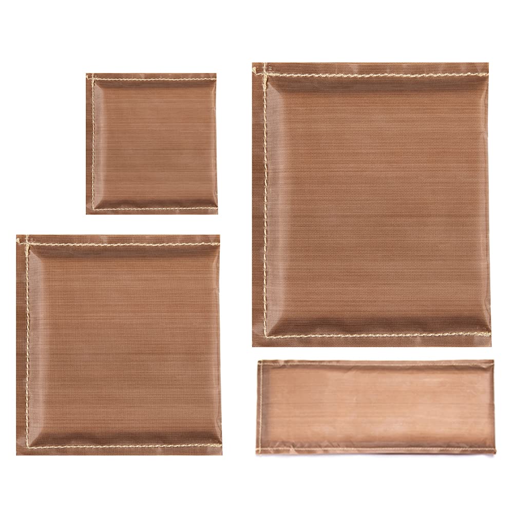 4pcs Heat Press Pillow, Teflon Heat Resistant Press Mat, Transfer Pillow Cushion Thermal Hot Pressing Tool,for Heat Press Digital Transfer and Vinyl Projects(Brown) Brown