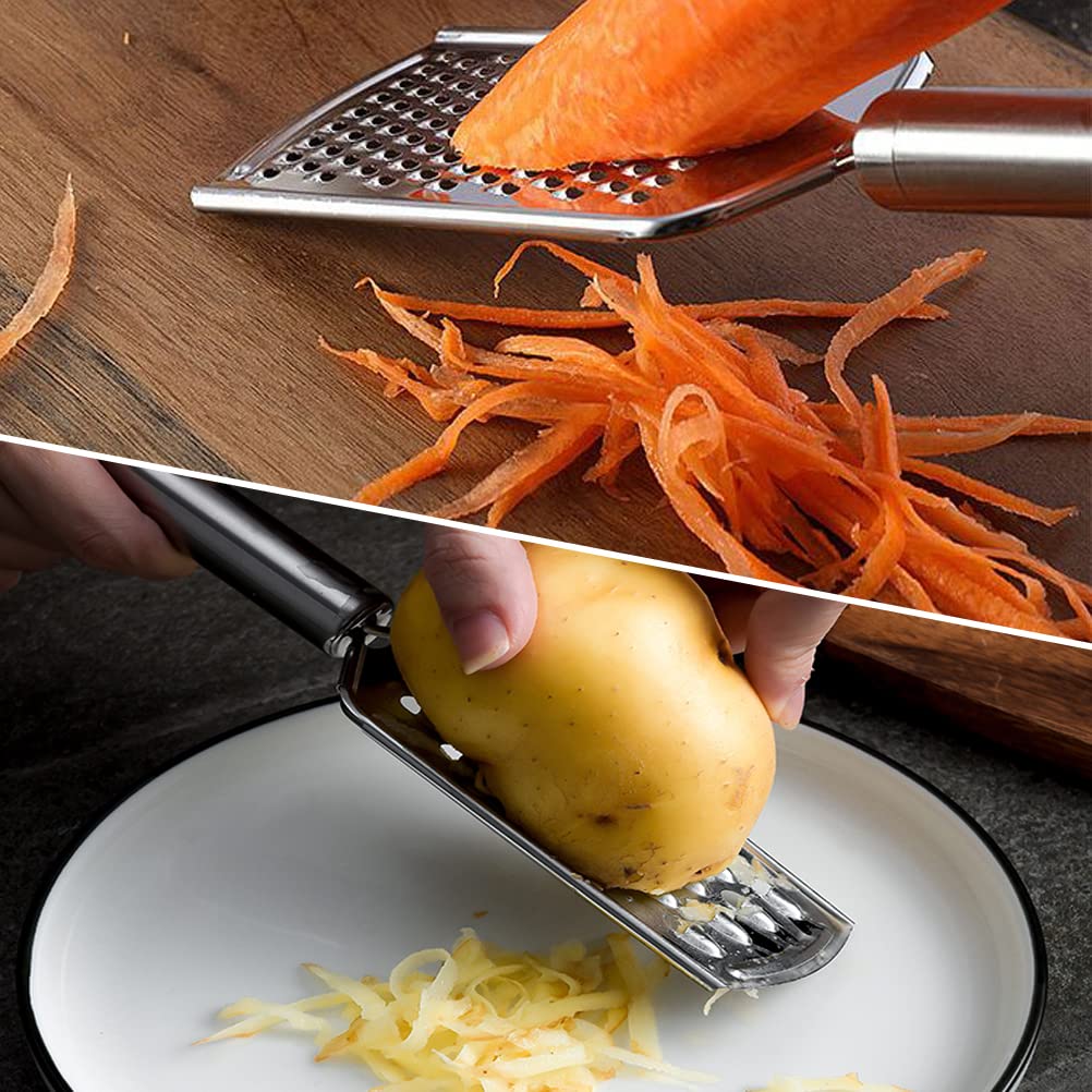 2PCS Kitchen Grater, Cheese Grater Fine Grater for Kitchen with Handle and Razor-Sharp Stainless Steel Blade and for Chocolate, Cheese, Carrot, Ginger, Coconut, Nuts