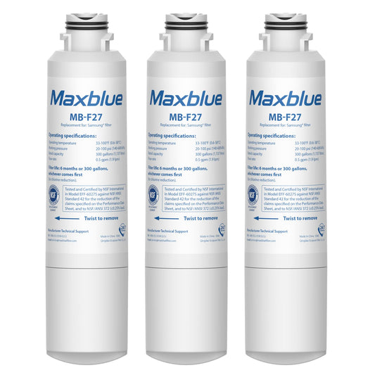 3X Maxblue DA29-00020B Fridge Water Filter, Compatible with Samsung® DA29-00020B, HAF-CIN EXP, DA29-00020A, DA29-00019A, DA97-08006, DA97-08043ABC, Kenmore 46-9101, AP5271937, REFSVC, HDX-FMS-2 3 Count (Pack of 1)