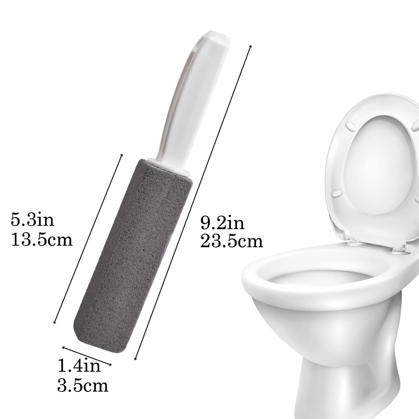 2 Pieces Pumice Stone for Toilet, Toilet Pumice Stone for Cleaning with Handle, toilet pumice cleaning stone to Remove Water Rings Stains on Toilets Bowls, Suitable for Toilet, Sink, Swimming Pool