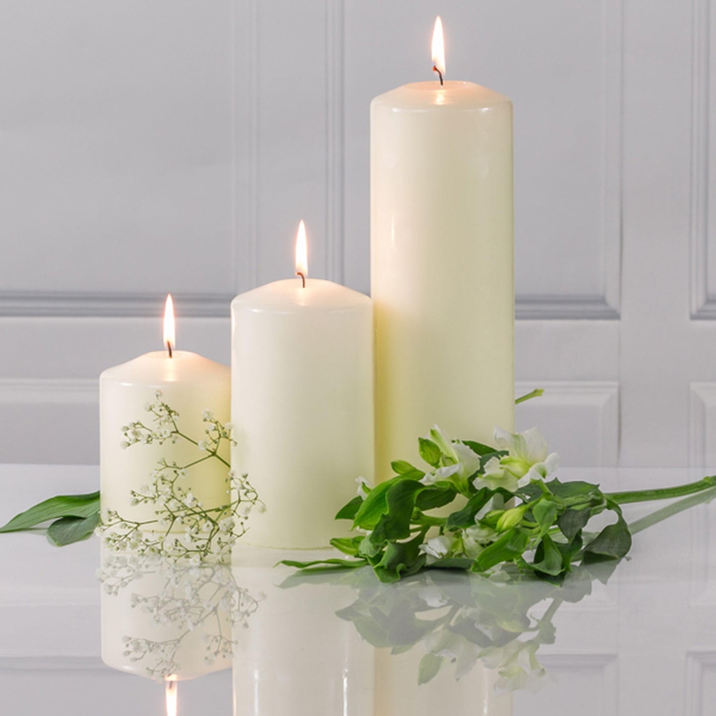 4 x Prices Ivory Altar Candle 200mm X 80mm 100 Hours Burn Time