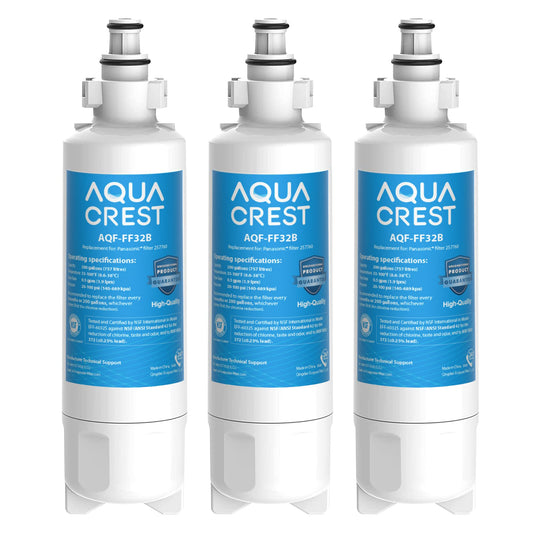 3X AQUACREST 257760 Fridge Water Filter, Compatible with Panasonic CNRAH-257760 125950 NR-B53V1 NR-B53V1-WB/X1D NR-BG53V2 NR-BG53VW2 NR-B53V2-XE NR-B54X1-WB/E EFF-6032B AH-PCN FL-330 FFL-170P