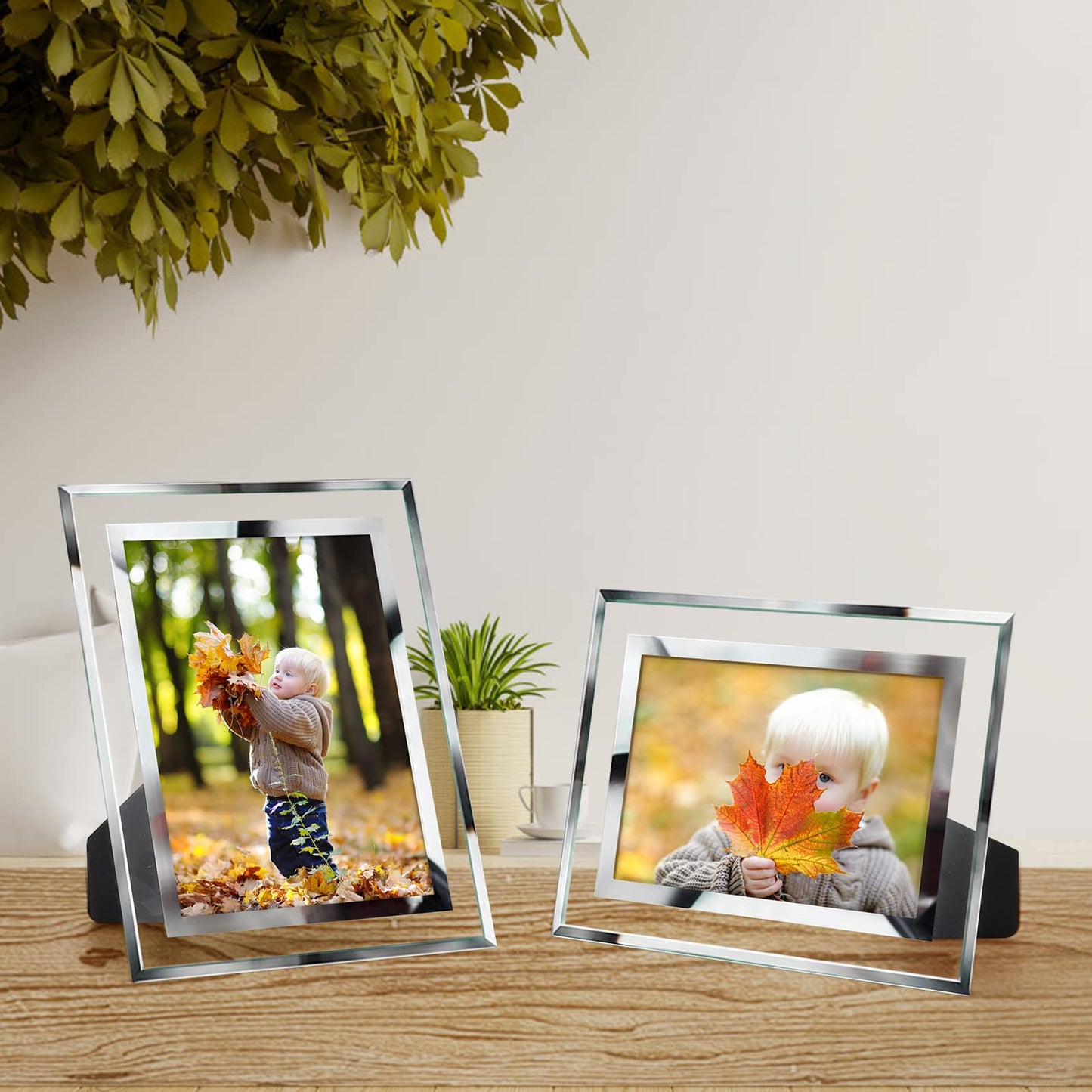 4x6 Picture Frames, Mirrored Glass Photo Frame 4 by 6 for Tabletop Display Horizontally or Vertically, 6 Pack Clear 4x6 inch