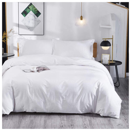 121 Living Duvet Cover Set with Matching Pillow Cases 100% Cotton 300 Thread Count Guaranteed Hotel Quality Quilt Protector Cover Premium Bedding Collection Extra Soft Comforter Luxury White (King) King