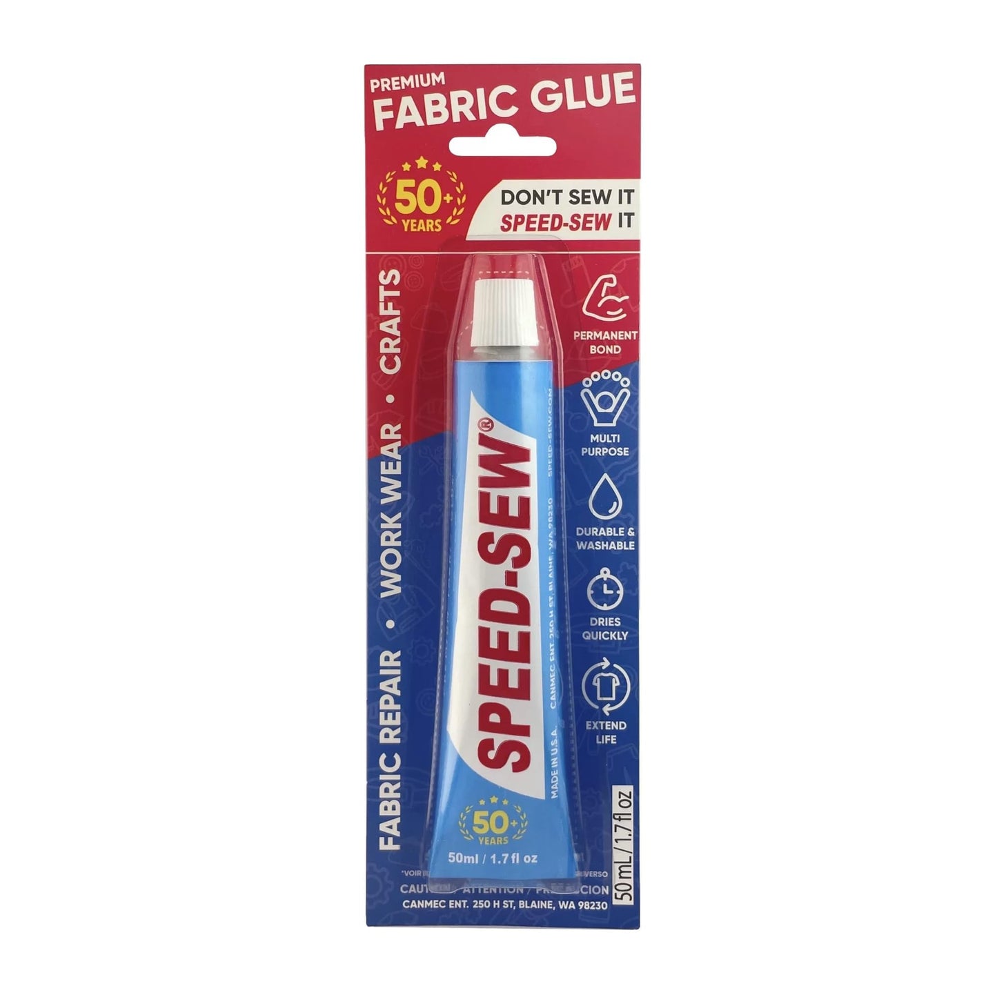 50ml Fabric Glue For Cloths, Genuine No Sew Adhesive for Craft Projects, DIY Clothing Repairs, Denim, Upholstery, Leather, Instant Mender for Fraying Tears 1