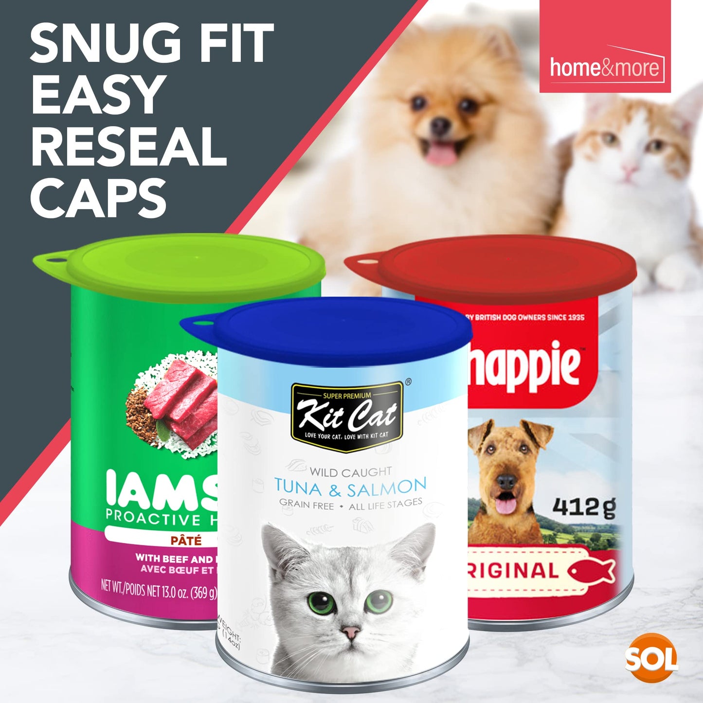 6pk Can Lids for Tins | Tin Covers Lids | Food Tin Lids | Tin Covers for Dog Food Green, Blue, Red | Can Tops Covers | Silicone Tin Can Lids | Silicone Can Covers | Tin Can Covers Lids | Can Caps