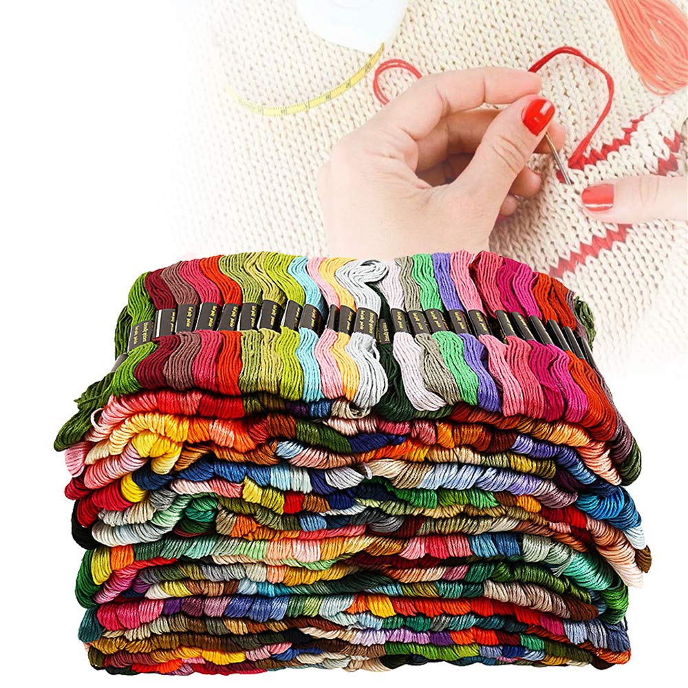 450PCS Embroidery Threads Cross Stitch Thread, 447 Colors Skeins Sewing Floss, Cotton Bobbins Skeins Embroidery Thread, Cross Stitch Kits for Adults Knitting DIY Crafts Project