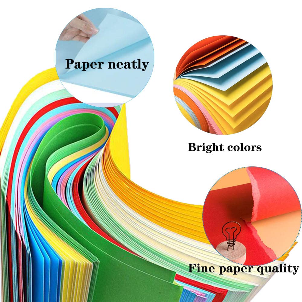 200 Sheets Coloured Paper, A4 Origami Paper Double Sided for Children's Art & Craft Activities(70gsm) , 20 Colors Craft Paper Copy Papers , 297MM X 210MM