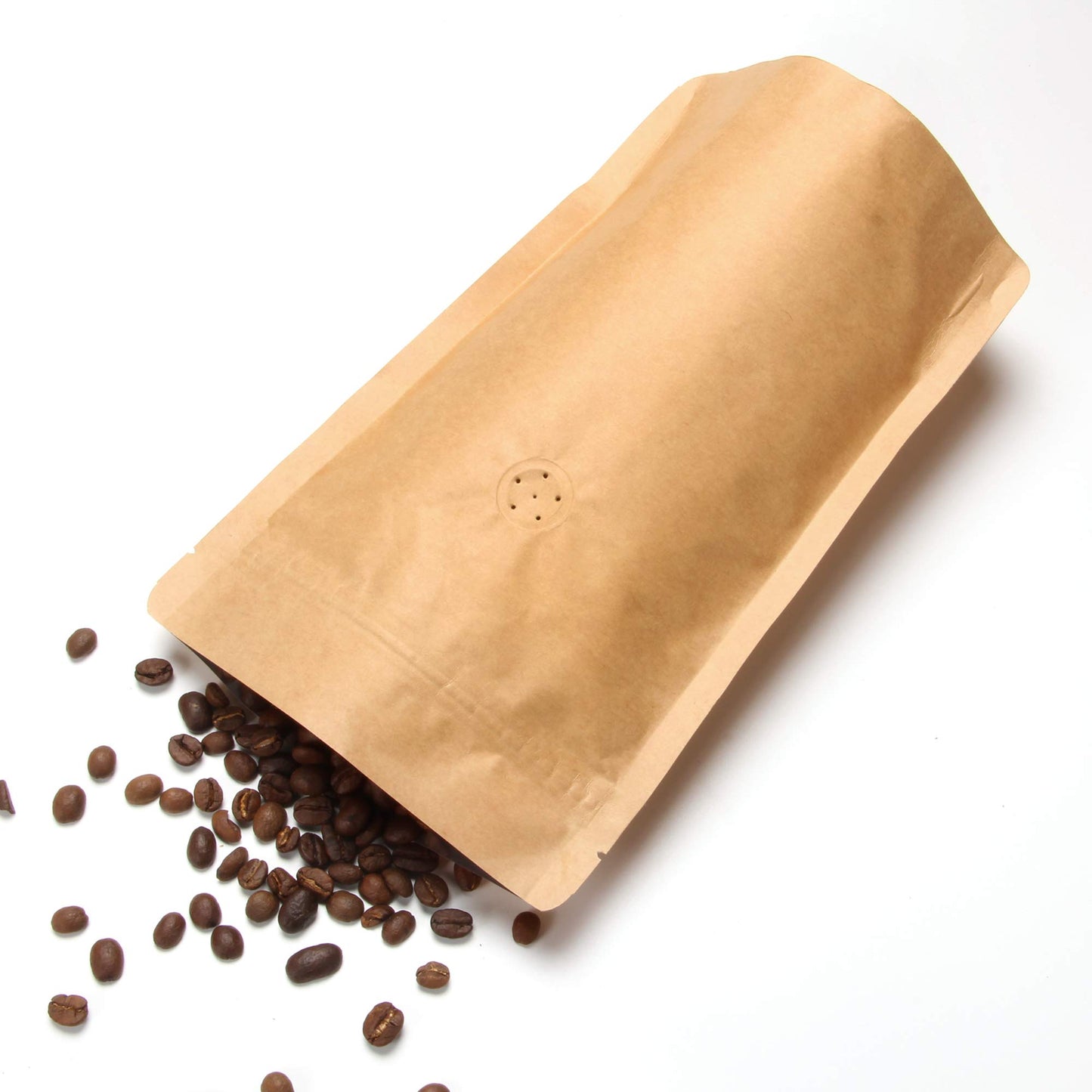 50 Counts High Barrier Natural Kraft Paper Stand up Zipper Coffee Pouch Bag with One Way Degassing Valve (50, 8 OZ/0.5 LB/224-250 Gram) 50