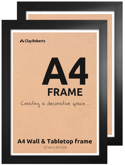 A4 Frame, Photo Frame, Black A4, Pack of 2, Picture Frame, Certificate Frame, Art Print Poster Frame, 21cm x 29.7cm Picture Frames, Black Frames, A4 Picture Frame, A4 Frame Photo Frames Black 2 Pack