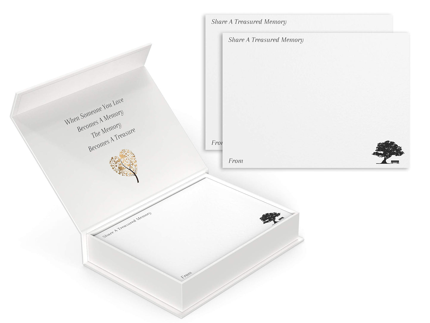 50 Funeral Memory Cards - Textured Bereavement Cards With Box Allowing Guests To Share A Treasured Memory - Alternative To A Book Of Condolence