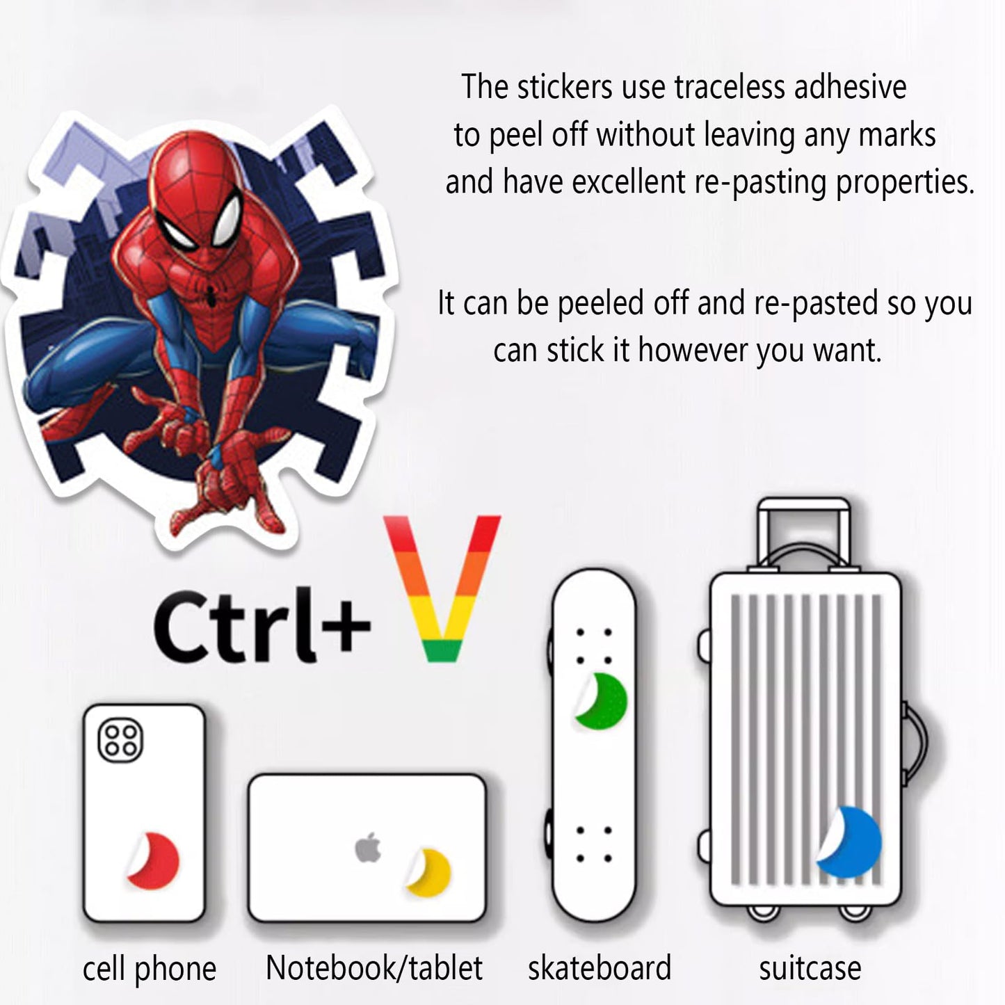 50Pcs Spiderman Stickers for Kids,Personalized Kids Stickers for Water Bottle, MacBook, Car, Bumper, Luggage, Laptop,Waterproof Vinyl Aesthetic Stickers for Adults Teens Boys Girl