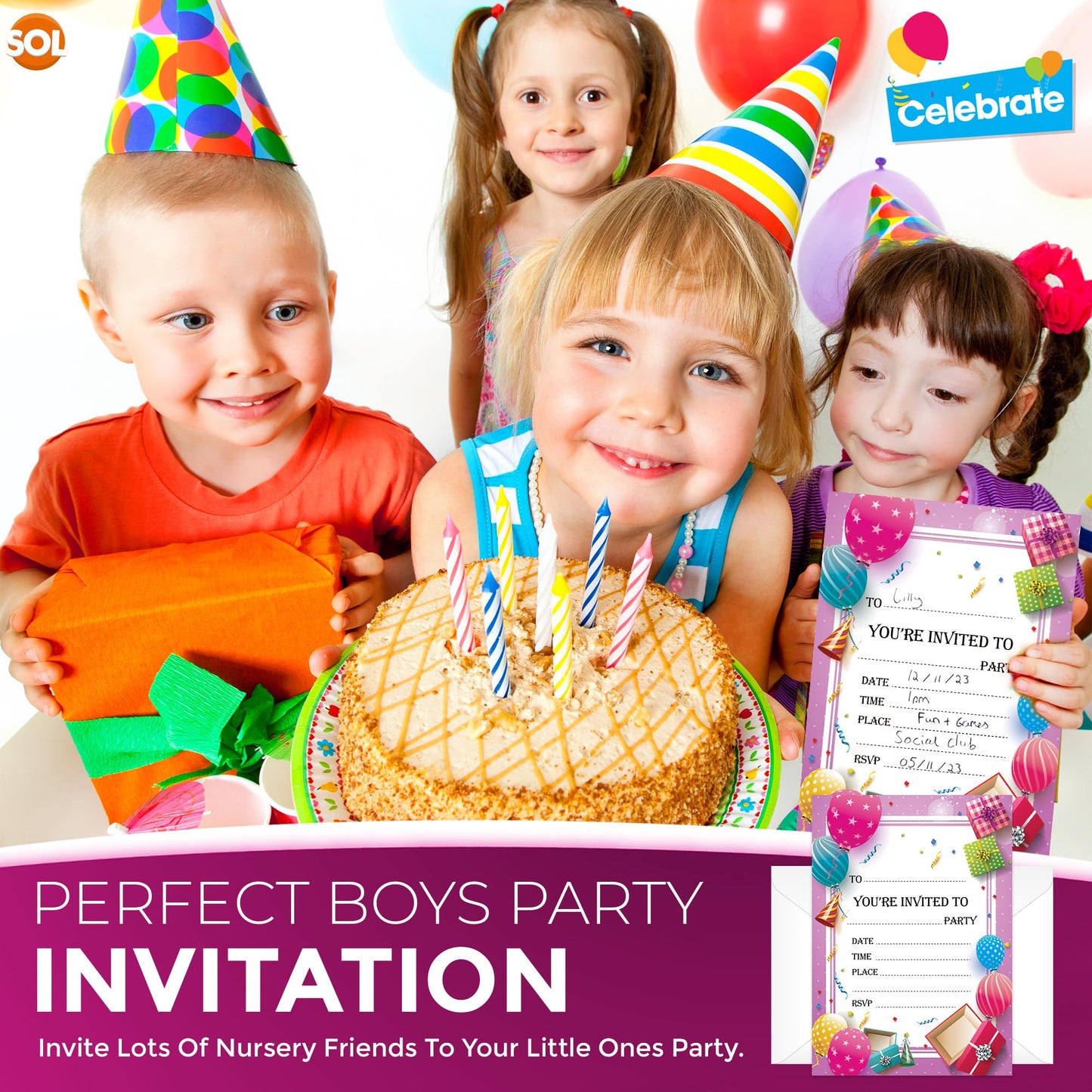 28pk Pink Childrens Party Invitations | Girls Party Invitations Kids For Any Occasion | Invitation Cards For Birthday Kids Party Invitations Kids Party Invites Kids Birthday Invitations For Kids