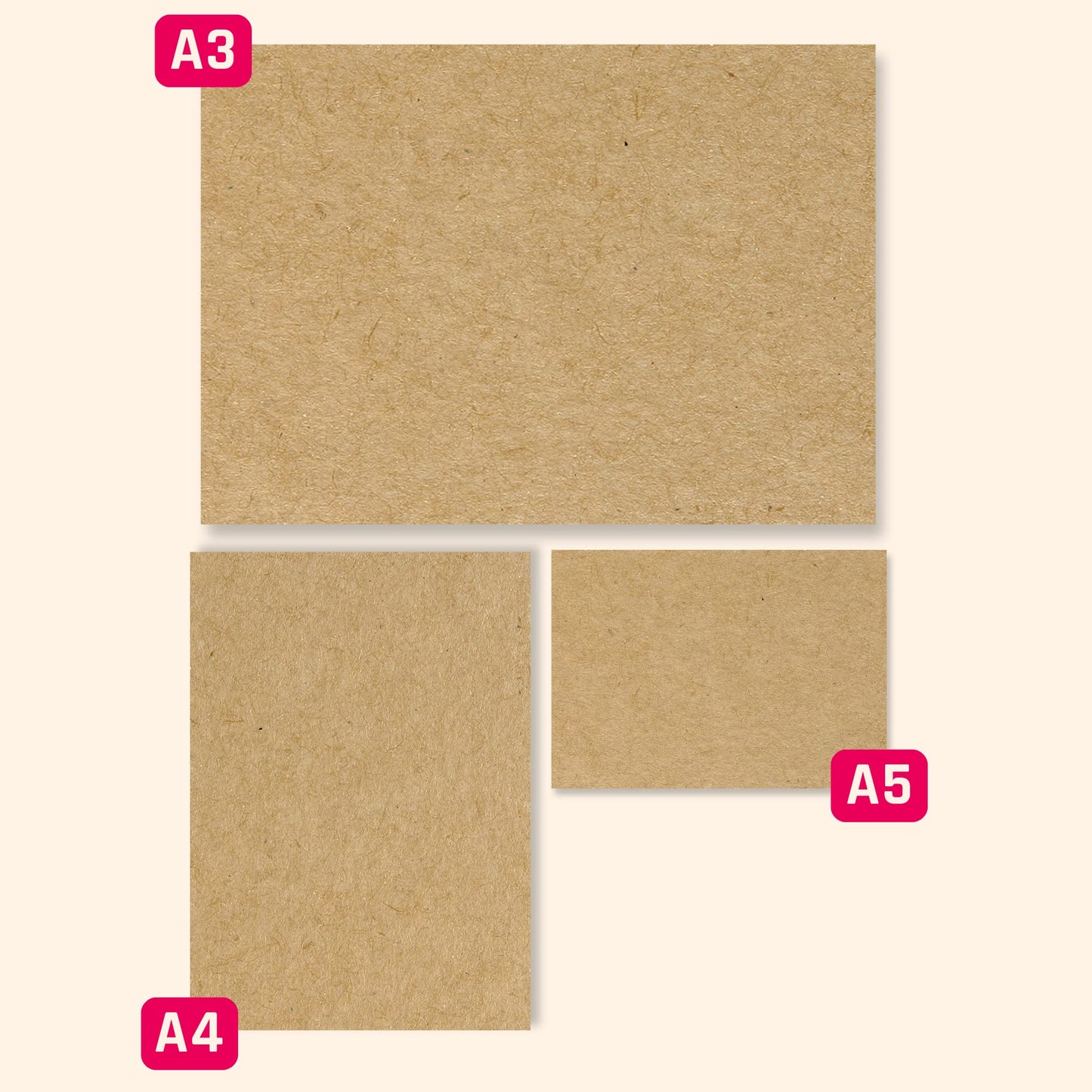 50 Sheets, A3 Brown Kraft Card - 200gsm A3 (50 Sheets)